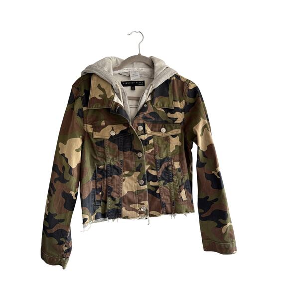Veronica Beard Cara Camo Terry Hooded Dickey Jacket Cropped size Large - Picture 3 of 7